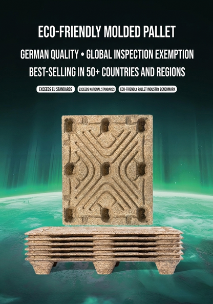 Moisture-resistant pressed wood pallet with MDI eco glue, engineered for waterproof performance and durable export transport packaging