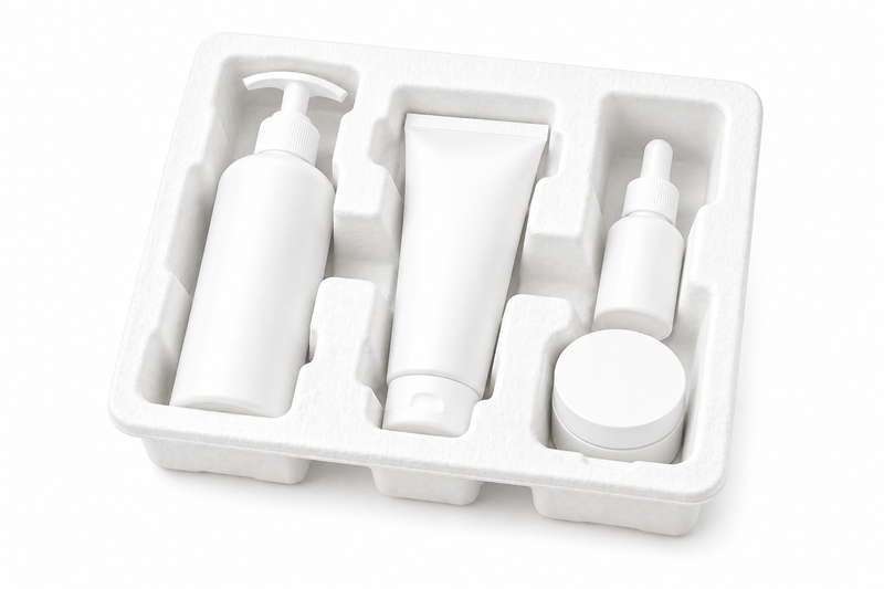 Molded pulp personal care and skincare packaging insert