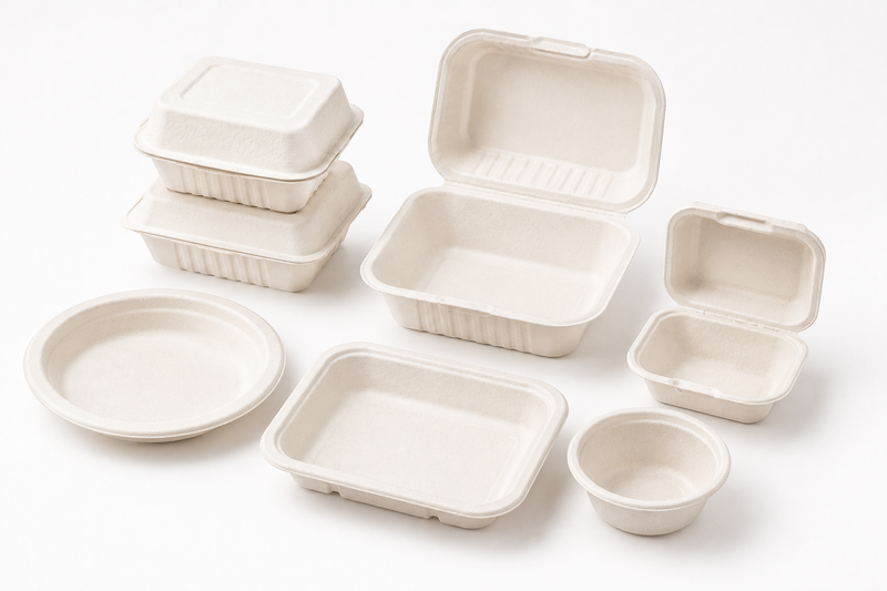 Plant fiber food containers and molded pulp takeaway packaging