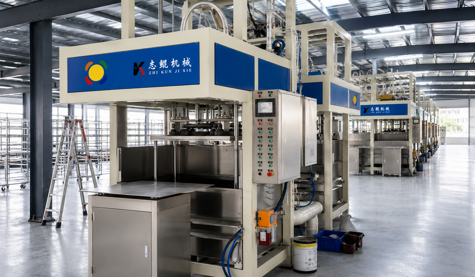 Molded pulp forming equipment line for industrial fiber packaging manufacturing