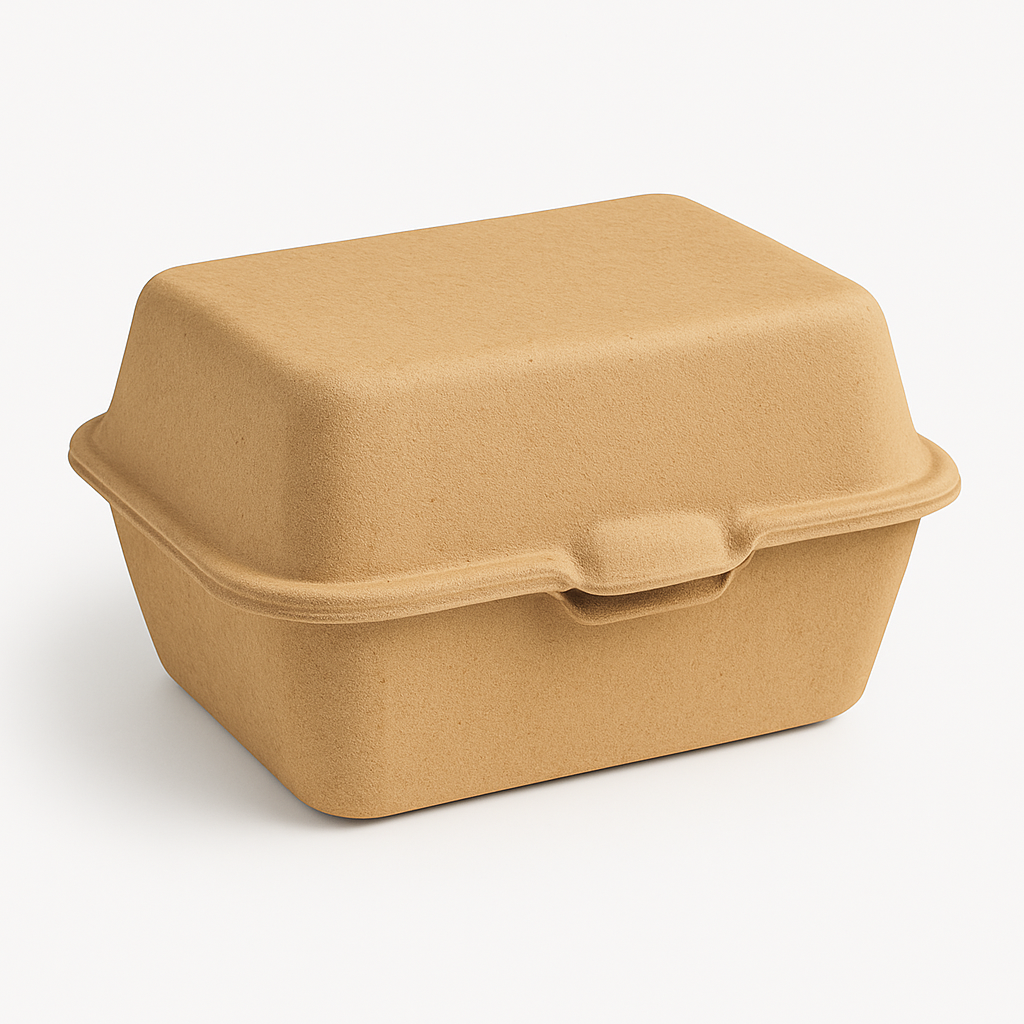A closed, durable corrugated pulp gift box, ready for secure and sustainable packaging